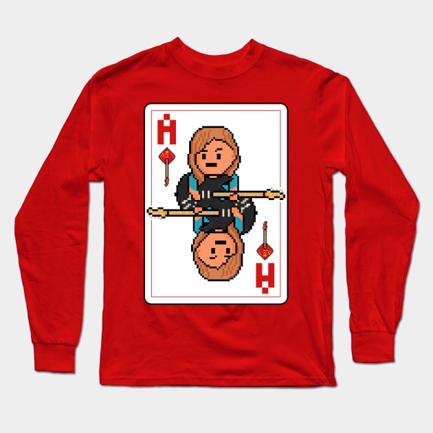 Pixelrockstars Ace of Diamonds Playing Card Long Sleeve T-Shirt by gkillerb